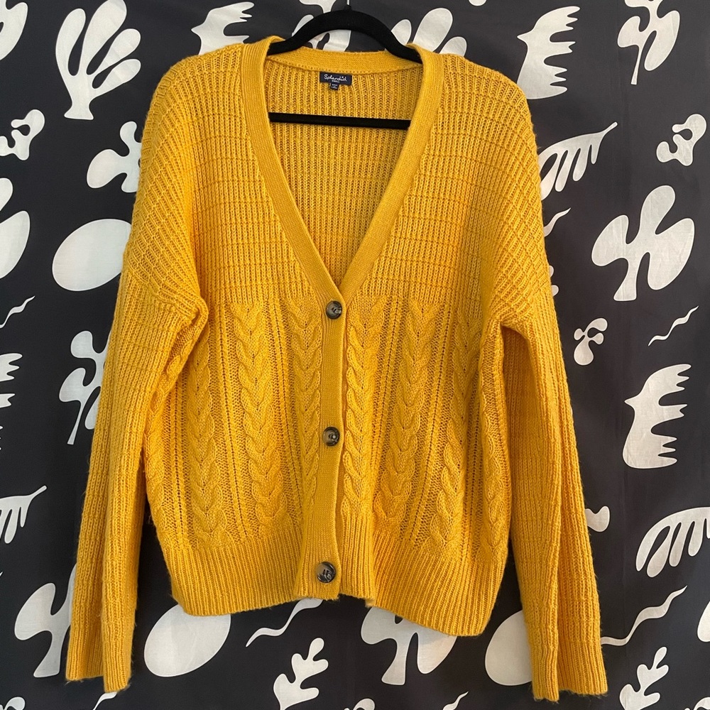 Splendid Cozy Yellow Cardigan size Small
